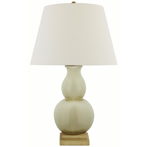Visual Comfort Signature Collection Gourd Form Tea Stain Crackle Table Lamp with Empire Shade