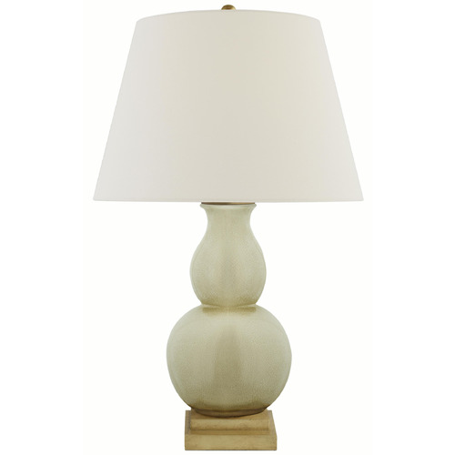 Visual Comfort Signature Collection Visual Comfort Signature Collection Gourd Form Tea Stain Crackle Table Lamp with Empire Shade CHA8613TS-L