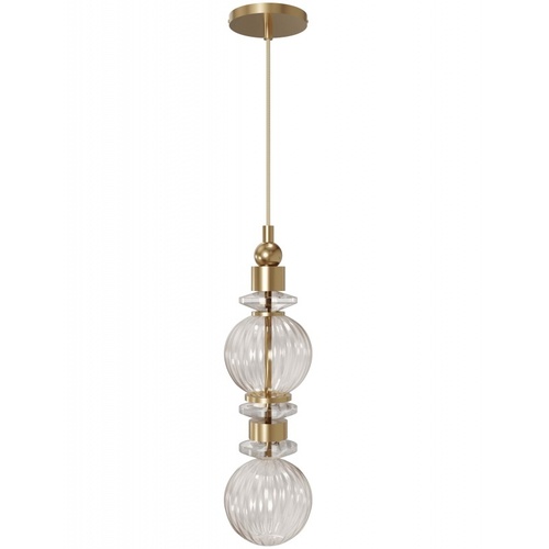 Avra 18-Inch High LED Pendant in Aged Brass by Avenue Lighting