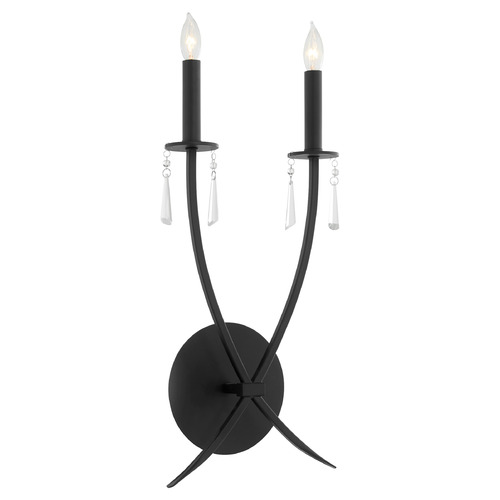 Majesty Matte Black Sconce by Quorum Lighting