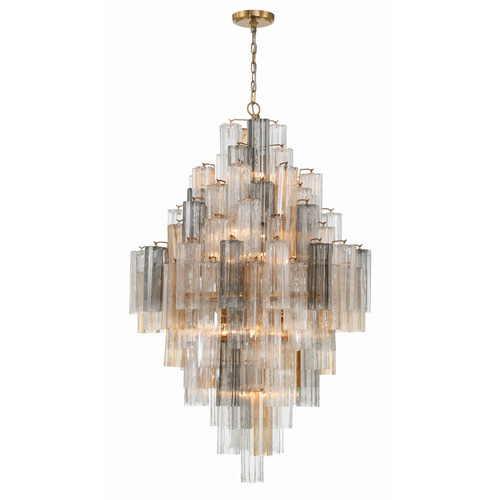 Addis 20-Light Chandelier in Aged Brass by Crystorama Lighting