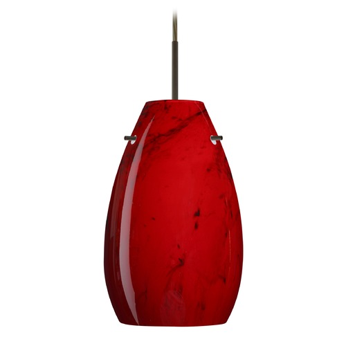 Besa Lighting Pera Bronze LED Mini-Pendant Light with Oblong Shade