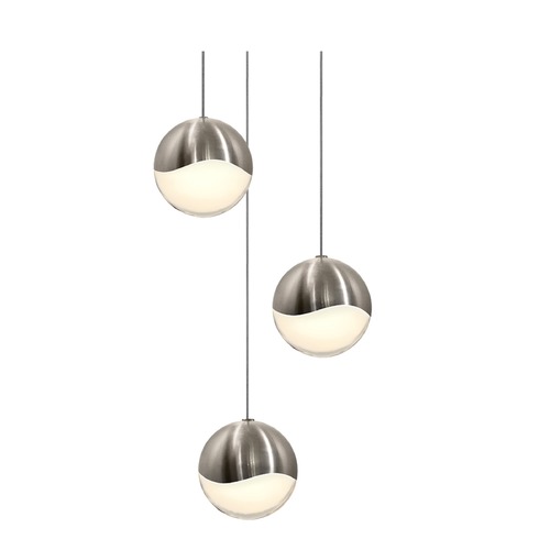 Sonneman Lighting Grapes Satin Nickel 3-Light LED Multi-Light Pendant by Sonneman Lighting 2914.13-LRG