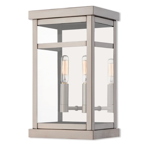 Livex Lighting Livex Lighting Hopewell Brushed Nickel Outdoor Wall Light 20702-91