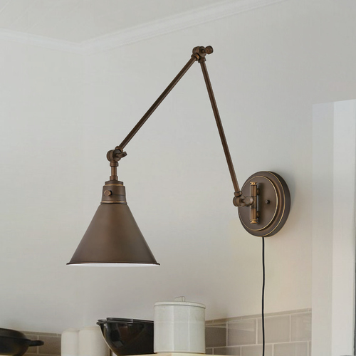 18.25-Inch Olde Bronze Swing Arm Convertible Wall Lamp by Hinkley Lighting