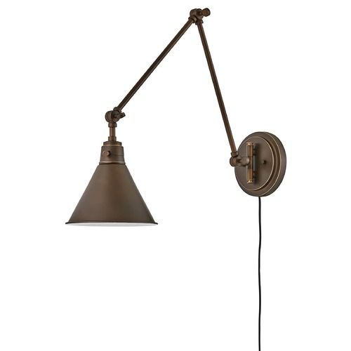 Hinkley Hinkley 18.25-Inch Olde Bronze Swing Arm Plug and Cord Wall Lamp 3692OB
