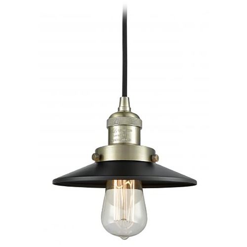 Innovations Lighting Innovations Lighting Railroad Antique Brass Mini-Pendant Light with Coolie Shade 201C-AB-M6