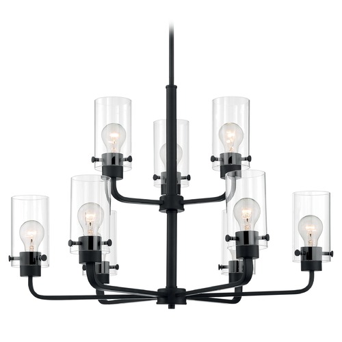 Sommerset Matte Black Chandelier by Satco Lighting