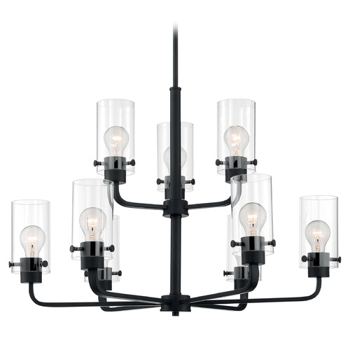 Satco Lighting Sommerset Matte Black Chandelier by Satco Lighting 60/7279