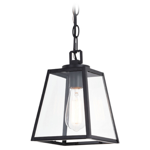 Vaxcel Lighting Grant Black Mini-Pendant Light with Square Shade