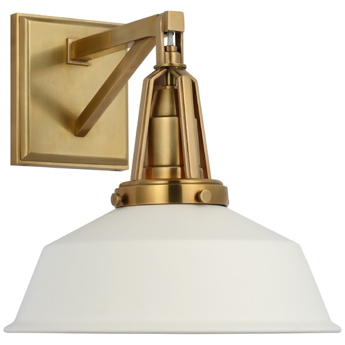 Visual Comfort Signature Collection Chapman & Myers Layton 10-Inch Sconce in Brass by Visual Comfort Signature CHD2455ABWHT