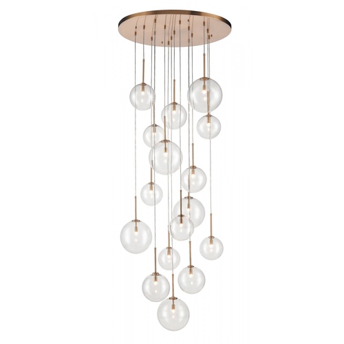 Delilah 16-Light Pendant in Aged Brass by Avenue Lighting