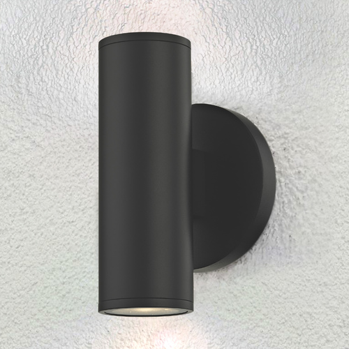 Black Outdoor Wall Light Cylinder Up / Down