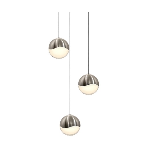 Grapes Satin Nickel 3-Light LED Multi-Light Pendant by Sonneman Lighting