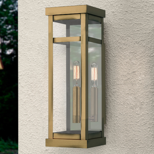 Livex Lighting Livex Lighting Hopewell Antique Brass Outdoor Wall Light 20703-01