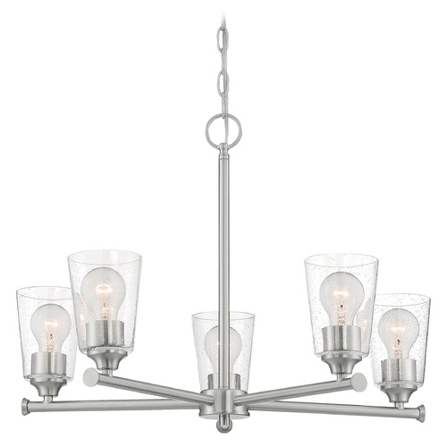 Bransel Brushed Nickel Chandelier by Satco Lighting
