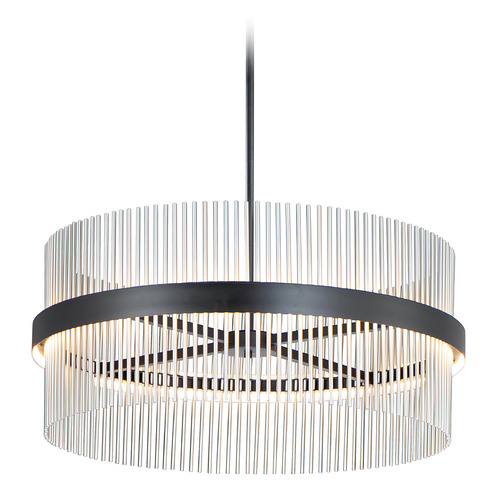 Chimes 34-Inch LED Pendant in Black & Satin Nickel by ET2 Lighting