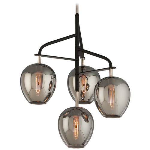 Troy Lighting Odyssey Textured Black & Polish Nickel Chandelier