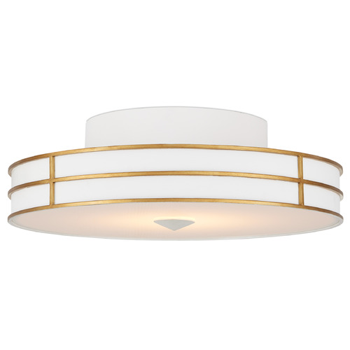 Currey and Company Tom Caldwell Fielding Gesso White / Gold LED Flushmount Light