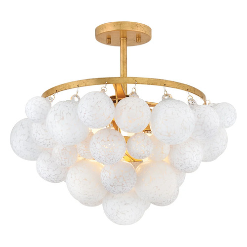 Marabel 20.50-Inch Semi-Flush in Distressed Brass by Fredrick Ramond