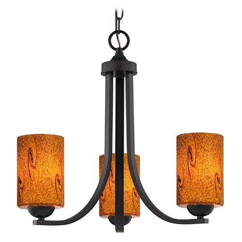 Design Classics Lighting Bronze Mini-Chandelier 5843-220 GL1001C