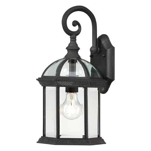 Outdoor Wall Light with Clear Glass in Textured Black by Nuvo Lighting