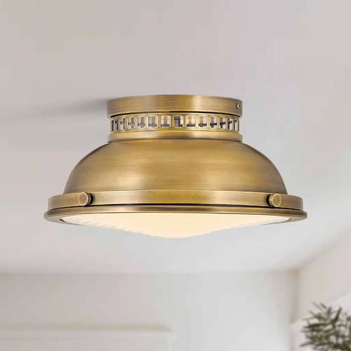 Hinkley Emery 12.75-Inch Heritage Brass Flush Mount by Hinkley Lighting 4081HB