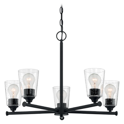 Satco Lighting Bransel Matte Black Chandelier by Satco Lighting 60/7285