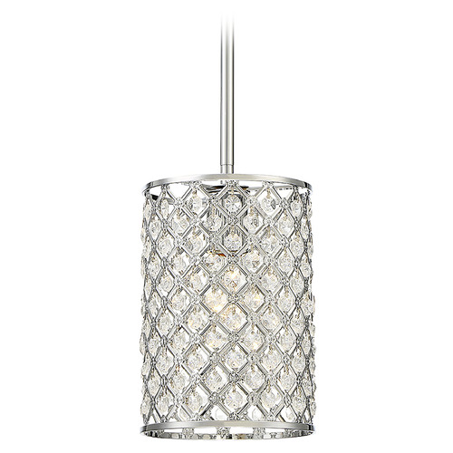 6.25-Inch Crystal Pendant in Chrome by Meridian