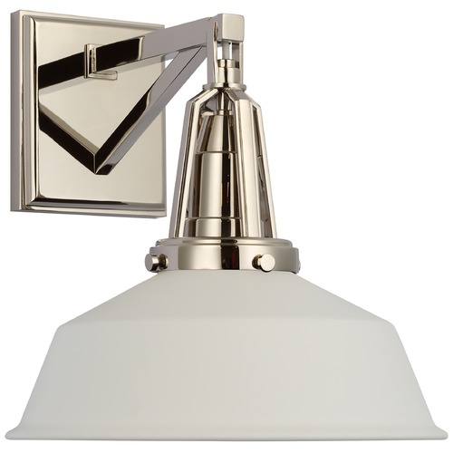 Visual Comfort Signature Collection Chapman & Myers Layton 10-Inch Sconce in Nickel by Visual Comfort Signature CHD2455PNWHT