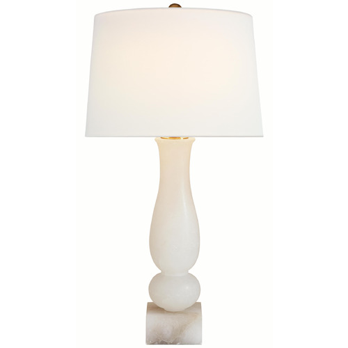 Visual Comfort Signature Collection Balustrade Alabaster Table Lamp with Drum Shade