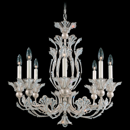 Schonbek Worldwide Lighting Rivendell Antique Silver Crystal Chandelier