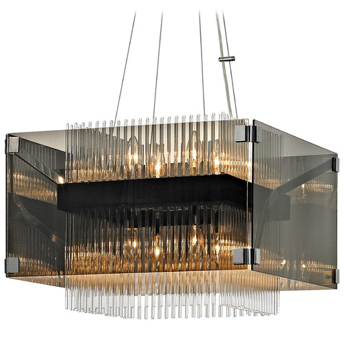 Troy Lighting Troy Lighting Apollo Bronze & Polished Chrome Pendant Light with Square Shade F5905-BRZ/PC