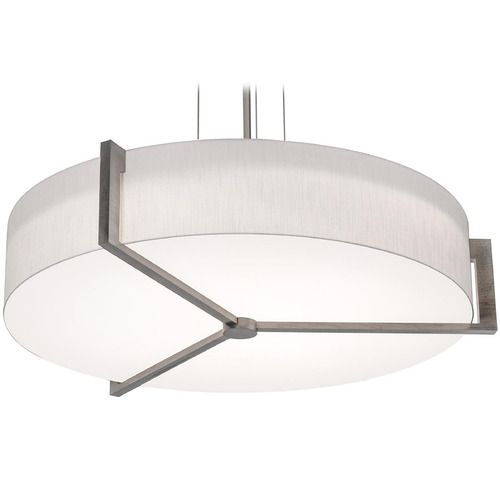 Afx Lighting Apex Satin Nickel LED Pendant Light with Drum Shade