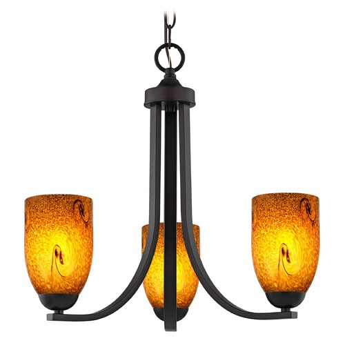 Design Classics Lighting Bronze Mini-Chandelier 5843-220 GL1001D