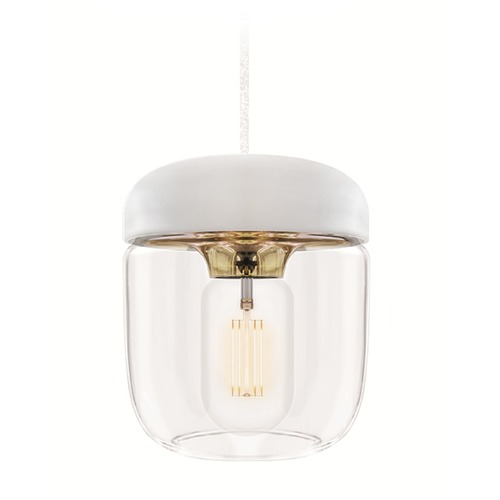 UMAGE Mid-Century Modern LED Plug-In Swag Pendant Light White Acorn by UMAGE 2105_4009_4040