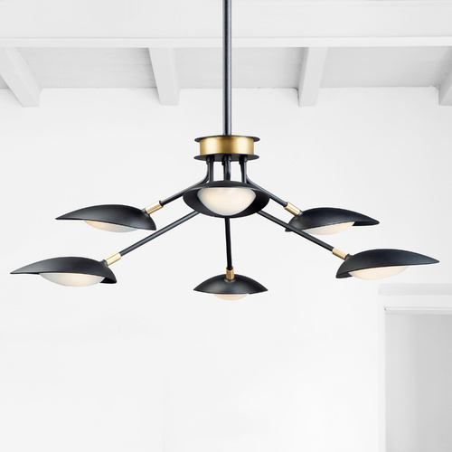 Maxim Lighting Maxim Lighting Scan Black / Satin Brass LED Chandelier 21696BKSBR