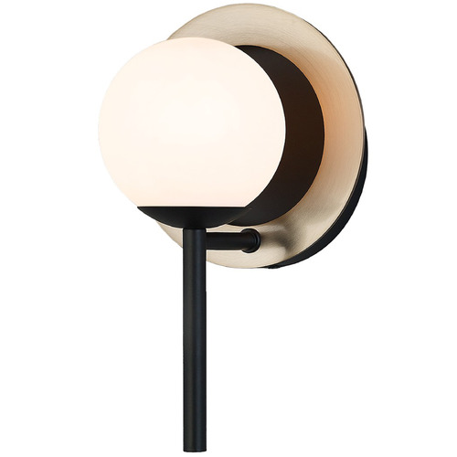 Justice Design Halo 1-Light Wall Sconce Matte Brass Opal