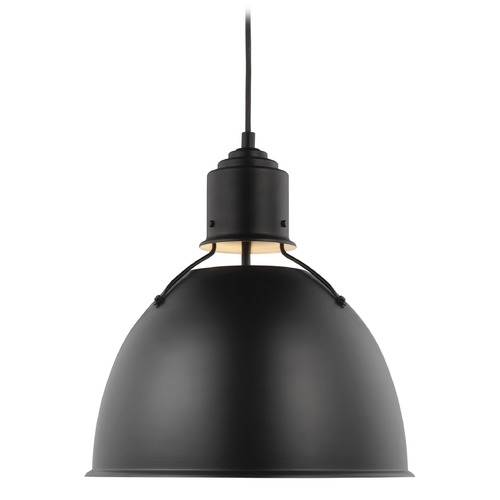 Visual Comfort Studio Collection Visual Comfort Studio Huey Midnight Black LED Pendant Light with Bowl / Dome Shade 6680301EN3-112