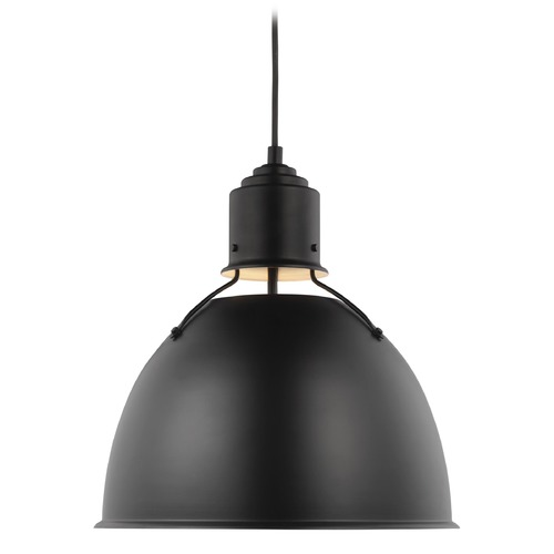 Visual Comfort Studio Huey Midnight Black LED Pendant Light with Bowl / Dome Shade