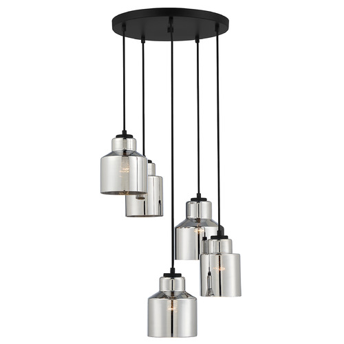 Meridian 5-Light Multi-Port Pendant in Matte Black by Meridian M10091MBK