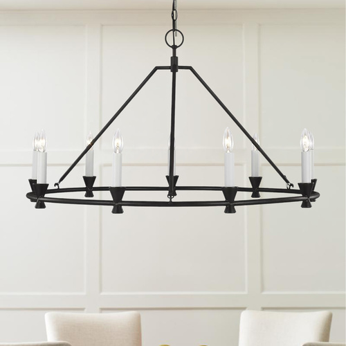 Chapman & Meyers 38-Inch Keystone Aged Iron Chandelier by Visual Comfort Studio
