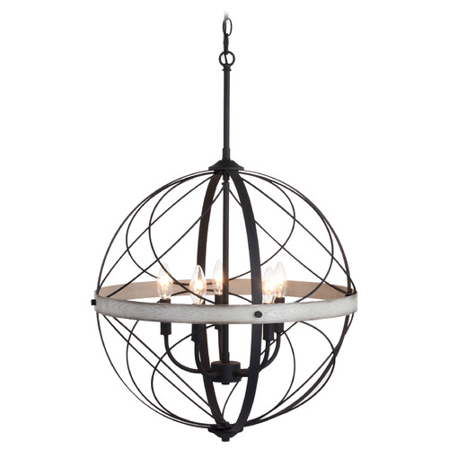 Vaxcel Lighting Montclare Textured Black & White Ash Pendant Light