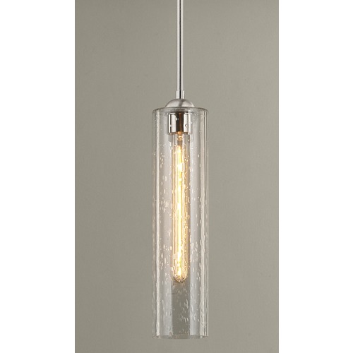 Seeded Glass Pendant Light Fixtures satin nickel mini pendant with seeded glass by design classics lighting