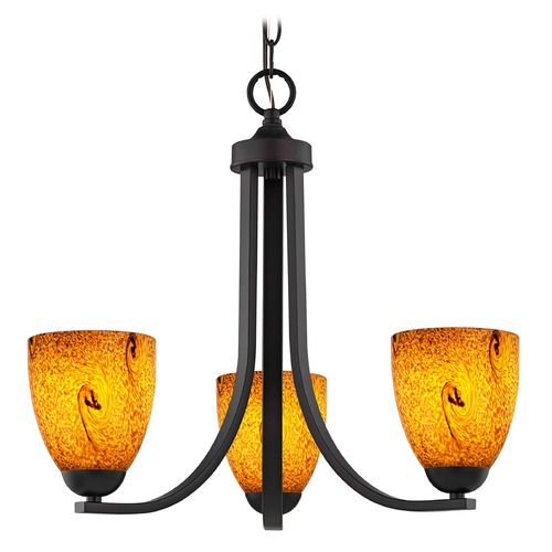 Design Classics Lighting Bronze Mini-Chandelier 5843-220 GL1001MB