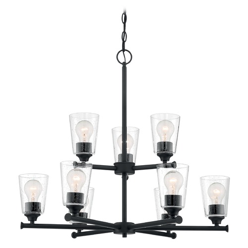 Bransel Matte Black Chandelier by Satco Lighting