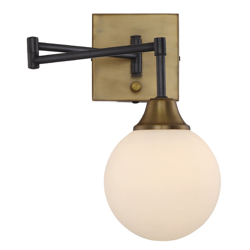 13.25-Inch High Convertible Wall Sconce in Oil Rubbed Bronze & Brass by Meridian