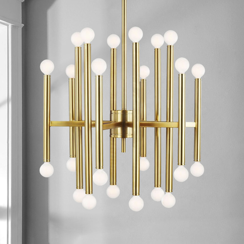 Visual Comfort Studio Collection Thomas OBrien 23-Inch Beckham Modern Burnished Brass Chandelier by Visual Comfort Studio TC10524BBS