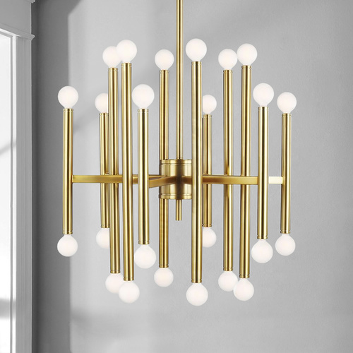 Visual Comfort Studio Collection Thomas OBrien 23-Inch Beckham Modern Burnished Brass Chandelier by Visual Comfort Studio TC10524BBS