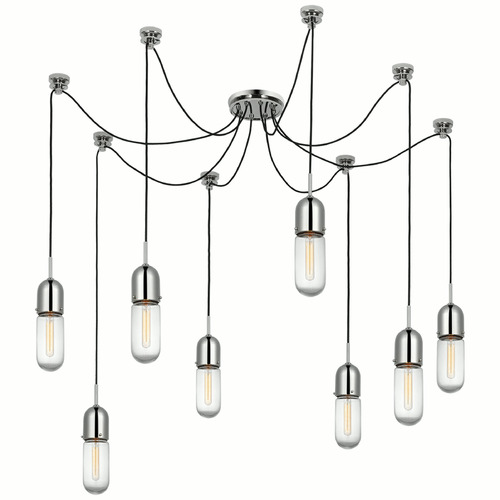 Visual Comfort Signature Collection Thomas OBrien Junio Chandelier in Polished Nickel by VC Signature TOB5645PNCG8